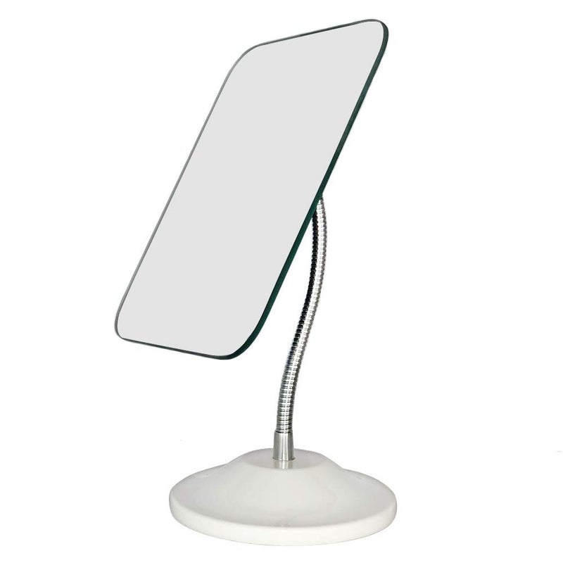 YEAKE Adjustable Flexible Gooseneck Makeup Mirror,360Â°Rotation Folding Portable Desk Vanity Mirror with Stand Shower Shaving Cosmetic Mirror Square - Image 1